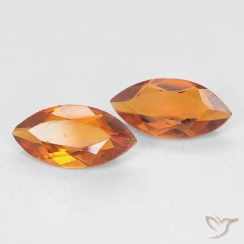 Gemas de Citrino Naranja medio natural de 0.97 ct, Marquesa, VVS-VS