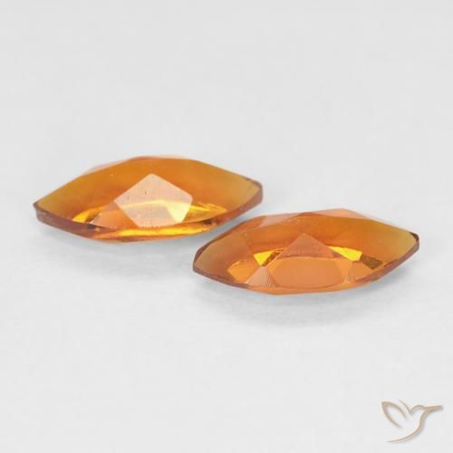 Gemas de Citrino Naranja medio natural de 0.97 ct, Marquesa, VVS-VS
