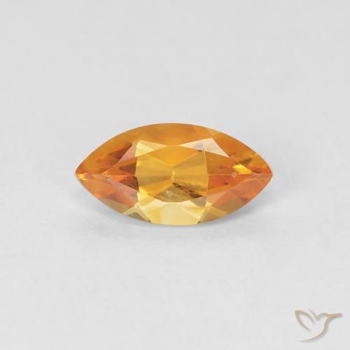 0.51ct Natural Naranja albaricoque Citrino, Marquesa, VVS