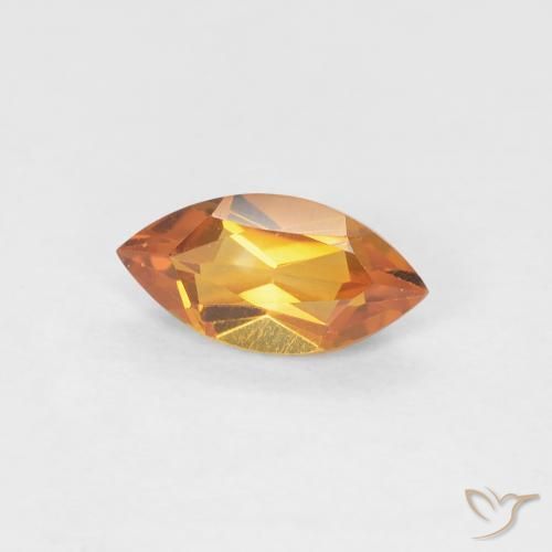Citrino Naranja medio natural de 0.51 ct, Marquesa, VVS