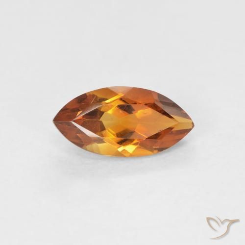 0.57ct Natural Marrón naranja Citrino, Marquesa, VVS
