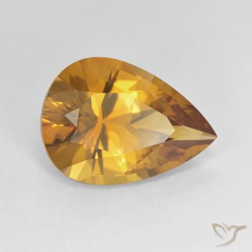 Citrino Marrón-oro natural de 4.25 ct, En forma de pera, VVS