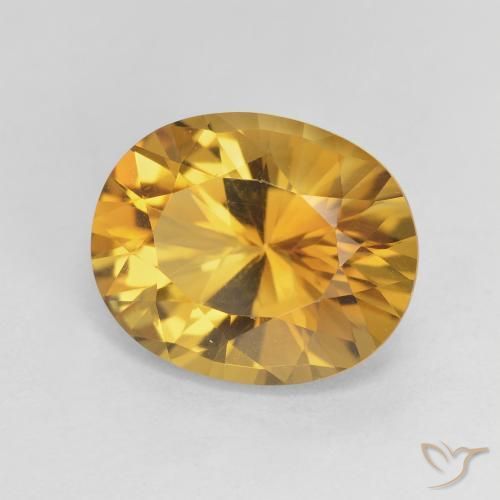 Citrino Naranja dorado natural de 4.80 ct, Ovalada, VVS