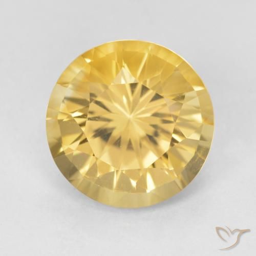 4.68ct Natural Dorado medio Citrino, Redondo, VVS