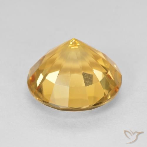 Citrino Dorado medio natural de 4.68 ct, Redondo, VVS