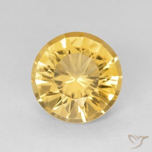 3.71ct Natural Dorado medio Citrino, Redondo, VVS