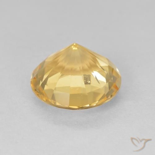 Citrino Dorado medio natural de 3.71 ct, Redondo, VVS