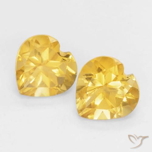0.90ctw Natural Dorado de calidad Citrino, Corazón, VVS