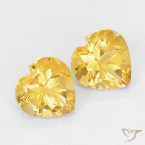 Gemas de Citrino Dorado de calidad natural de 0.90 ct, Corazón, VVS