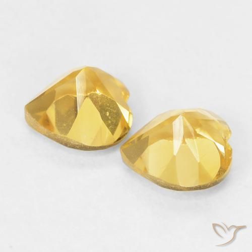 Gemas de Citrino Dorado de calidad natural de 0.90 ct, Corazón, VVS