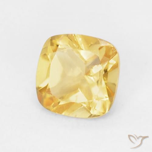Citrino Dorado claro natural de 0.53 ct, Forma Cojín, VS