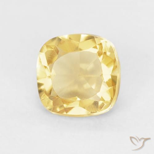 0.58ct Natural Amarillo claro Citrino, Forma Cojín, VVS-VS
