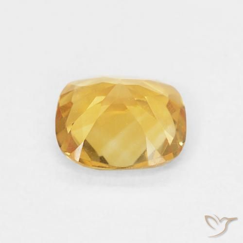 Citrino Dorado medio natural de 0.41 ct, Forma Cojín, VVS-VS
