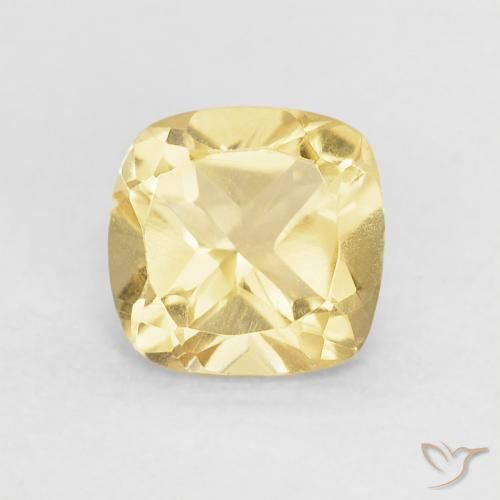 0.52ct Natural Amarillo claro Citrino, Forma Cojín, VVS-VS