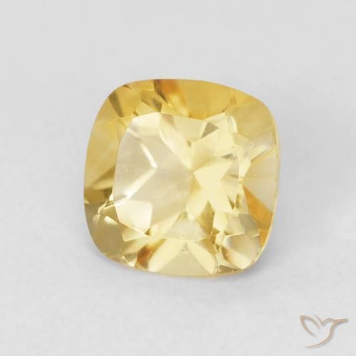 Citrino Naranja dorado natural de 0.52 ct, Forma Cojín, VVS-VS