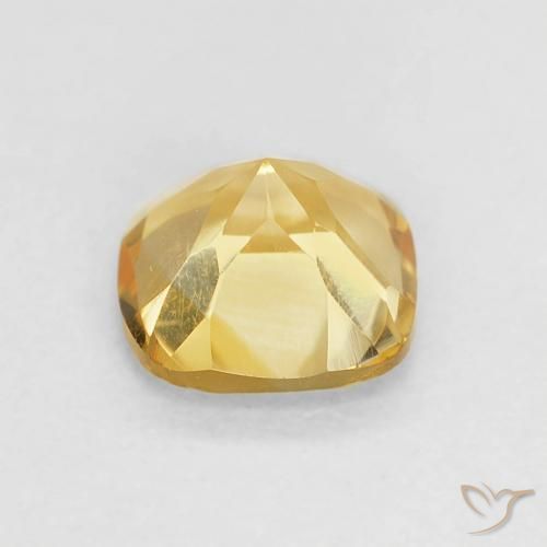 Citrino Naranja dorado natural de 0.52 ct, Forma Cojín, VVS-VS