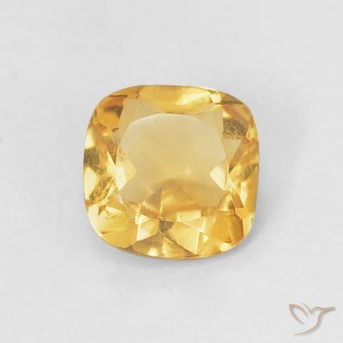 Citrino Dorado-naranja claro natural de 0.44 ct, Corte Cojín, VVS