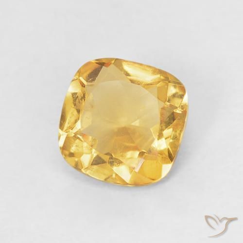 Citrino Dorado-naranja claro natural de 0.44 ct, Corte Cojín, VVS
