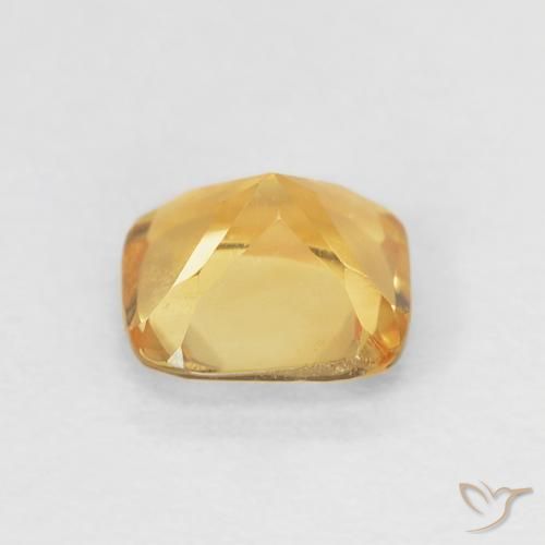 Citrino Dorado medio natural de 0.55 ct, Forma Cojín, VVS