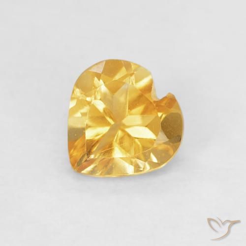0.38ct Natural Dorado-naranja claro Citrino, Corazón, VVS