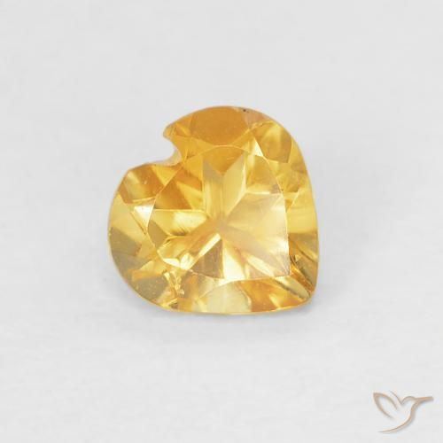 Citrino Dorado-naranja claro natural de 0.38 ct, Corazón, VVS