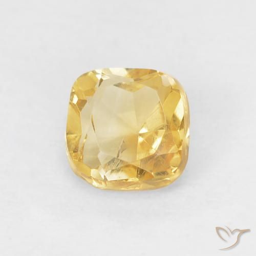 0.50ct Natural Dorado medio Citrino, Forma Cojín, VS