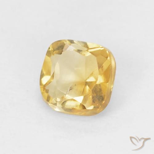 Citrino Dorado medio natural de 0.50 ct, Forma Cojín, VS