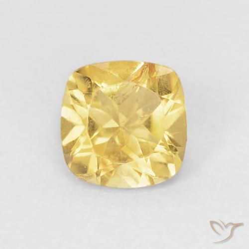0.53ct Natural Naranja dorado Citrino, Forma Cojín, VS