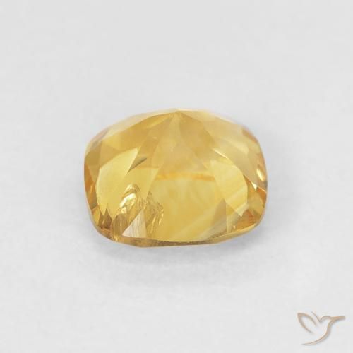 Citrino Dorado medio natural de 0.54 ct, Forma Cojín, VS