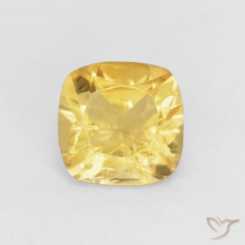 0.53ct Natural Dorado medio Citrino, Forma Cojín, VS