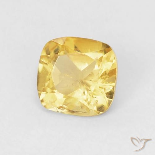 Citrino Dorado medio natural de 0.53 ct, Forma Cojín, VS