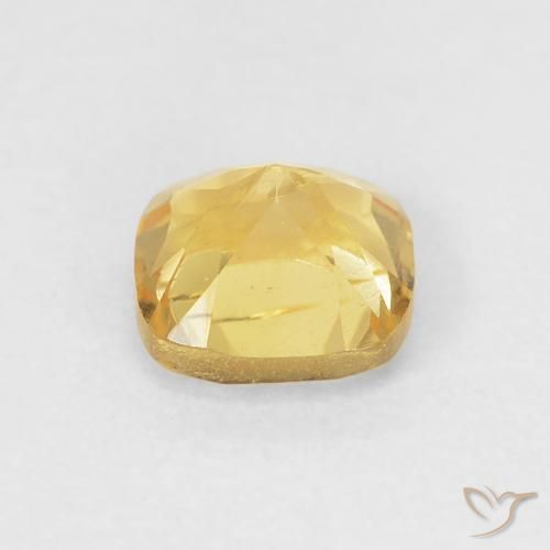 Citrino Dorado medio natural de 0.53 ct, Forma Cojín, VS
