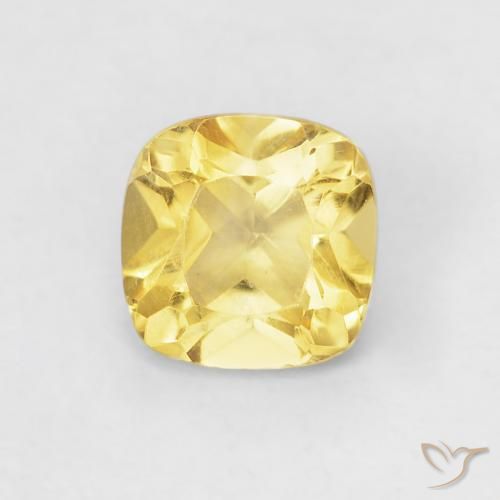 0.49ct Natural Amarillo toscana Citrino, Forma Cojín, VVS