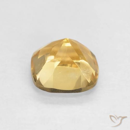 Citrino Dorado medio natural de 0.55 ct, Forma Cojín, VVS-VS
