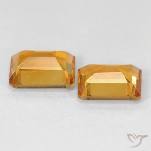 Gemas de Citrino Dorado naranja intenso natural de 2.91 ct, Corte Octágono / Esmeralda, VVS-VS