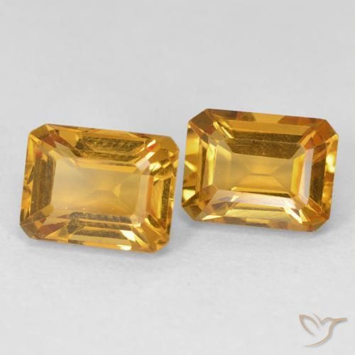 Gemas de Citrino Medium Light-Golden natural de 3.19 ct, Corte Octágono / Esmeralda, VVS-VS