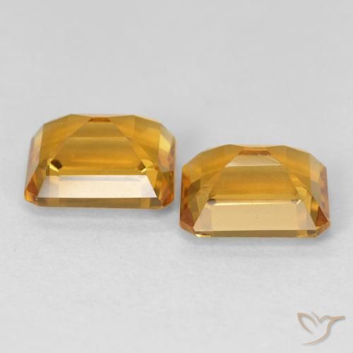 Gemas de Citrino Medium Light-Golden natural de 3.19 ct, Corte Octágono / Esmeralda, VVS-VS