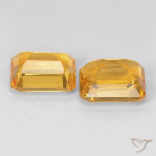 Gemas de Citrino Dorado natural de 3.22 ct, Corte Octágono / Esmeralda, VS