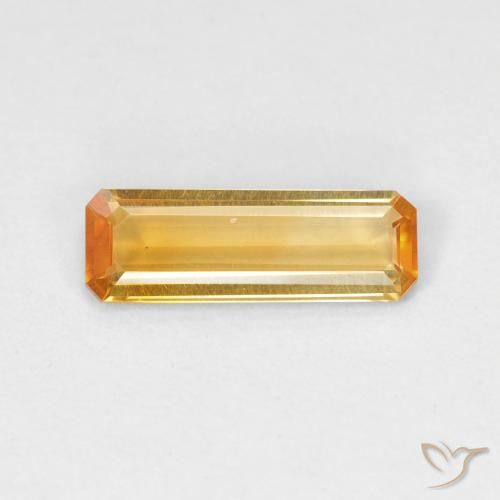0.97ct Natural Dorado naranja intenso Citrino, corte esmeralda, VVS-VS