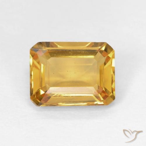 1.53ct Natural Naranja dorado Citrino, corte esmeralda, VS