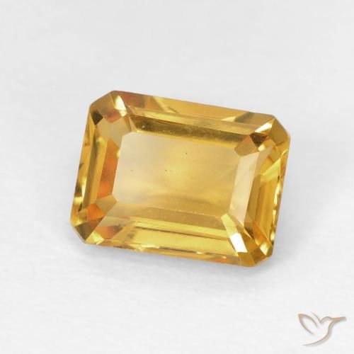 Citrino Naranja dorado natural de 1.53 ct, Corte Octágono / Esmeralda, VS