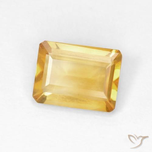 Citrino Dorado medio natural de 0.90 ct, Corte Octágono / Esmeralda, VS