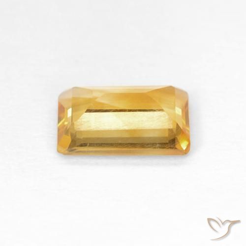 Citrino Dorado medio natural de 0.90 ct, Corte Octágono / Esmeralda, VS