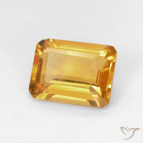 Citrino Dorado naranja intenso natural de 1.40 ct, Corte Octágono / Esmeralda, VS