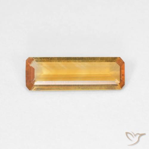 0.93ct Natural Dorado naranja Citrino, corte esmeralda, VVS-VS