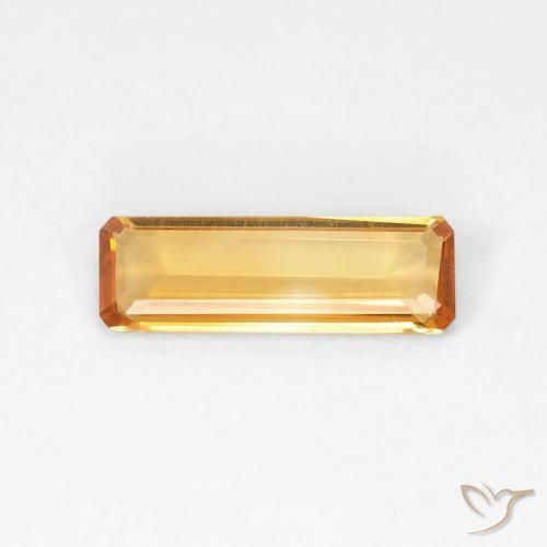 0.87ct Natural Dorado naranja Citrino, corte esmeralda, VVS-VS