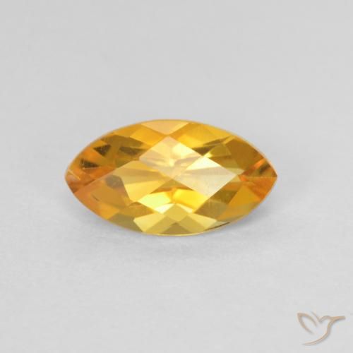 0.98ct Natural Dorado naranja oscuro Citrino, Marquesa, VS