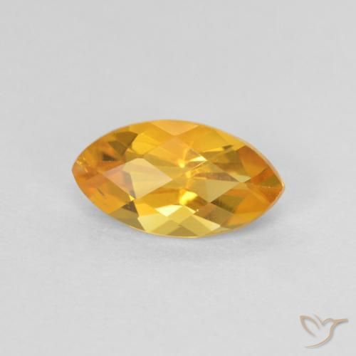 Citrino Dorado naranja oscuro natural de 0.98 ct, Marquesa, VS
