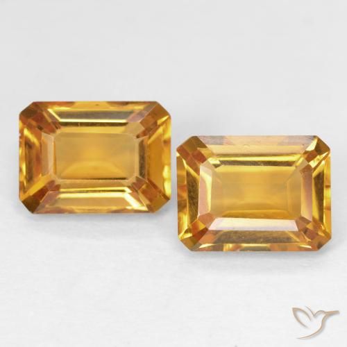 3.03ctw Natural Dorado naranja Citrino, corte esmeralda, VVS