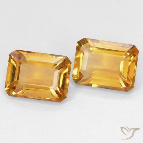 Gemas de Citrino Dorado naranja natural de 3.03 ct, Corte Octágono / Esmeralda, VVS